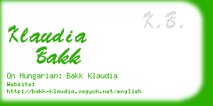 klaudia bakk business card